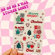 Ho Ho Ho Retro Christmas Sticker Sheet [Christmas Gift Idea]