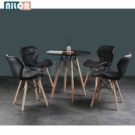 NILOR Modern Leather Curvy Eames Chair Study Chair Lounge Office Home Living Dining Bedroom Kerusi Makan Kerusi Belajar