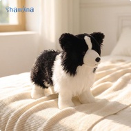 [Shamjina] Border Collie Stuffed Dog Lifelike Border Collie Stuffed Animal Stuffed Toy with Soft-Tex