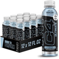 C4 Ultimate Non-Carbonated Zero Sugar Energy Drink, Pre Workout Drink + Beta Alanine, 12 Fl Oz (Pack