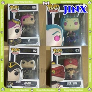 new In Stock Original Funko Pop Anime 10cm League of Legends Jinx Vi Action Figure Q Version Pop Mod