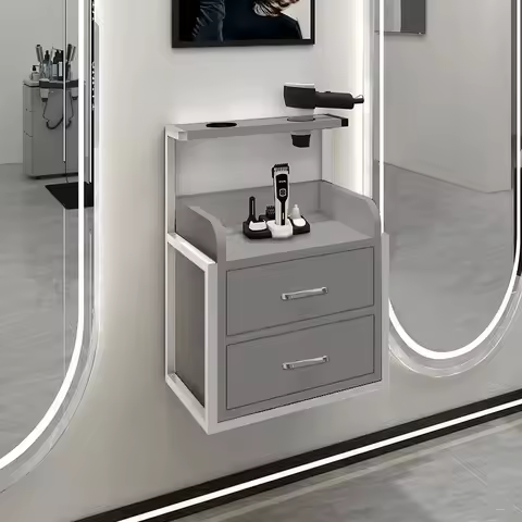 Barber shop tool cabinet Hair salon special hair cutting workbench Wall-mounted hairdressing shop to