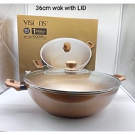 VISION METAL COOKWARE 36CM WOK  WITH LID