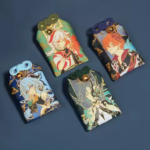Game Impact Anime Keadehara Kazuha Childe Creative Embroidery Pray Fortune Omamori Pendant Good Luck