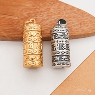 Six-Word Mantra Pendant S999Necklace Silver Pure Silver Pendant Shurangama Mantra Silver Gold Plated