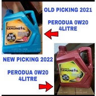 NEW PACKAGING PERODUA ENGINE OIL 0w20 0w-20 Fully Synthetic (4L) + Perodua Oil Filter bezza / axia /