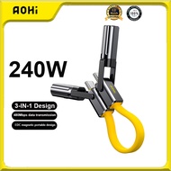 AOHI PROMETHEUS 3-IN-1 Cable 240W USB C Multi-Function Charging Cord