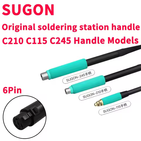 SUGON Soldering Station Handle for T12/T15/T210/T245, Compatible with C115/C210/C245 Tips Replacemen