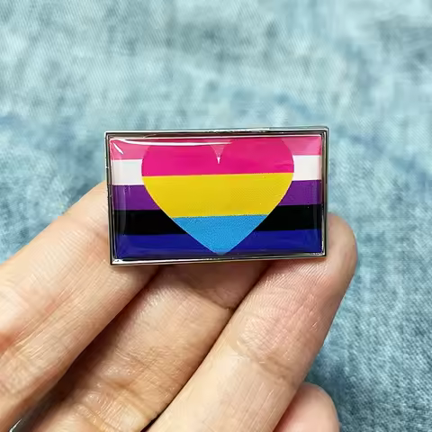Genderfluid Pansexual Combo Pride LGBT Flag Badge Lapel Pin Backpack Decoration Jewelry