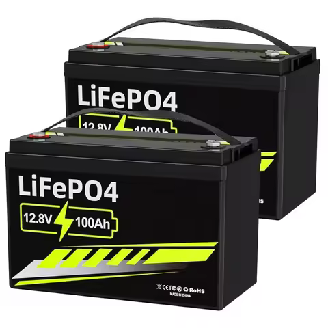 12V 100Ah LiFePO4 Battery Group 31 with Built-in 100A BMS 15000 Deep Cycle Rechargeable Lithium Batt