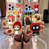For IPhone 17 16 11 Pro 13 15 7Plus Pro Max 8 6 6s XR XS Strawberry Cat Cream Case