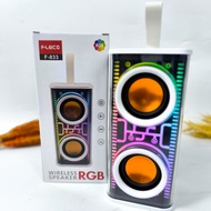 Speaker Wireless LED RGB Portable Fleco F-833 Super Bass BT FM AUX  Bluetooth