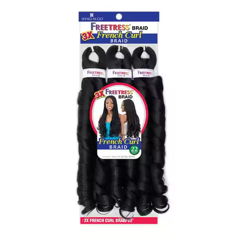 FreeTress Braiding Hair Braids 3X French Curl 22", Synthetic