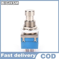BIGHSM 1x 9-pin 3PDT กีต้าร์เอฟเฟค Pedal BOX STOMP Foot Metal SWITCH True BYPASS BLUE