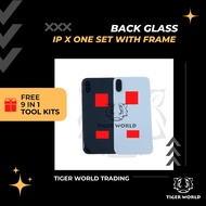 Tiger world MODEL IP X BATTERY COVER BACK GLASS ONE SET WITH FRAME HOUSING