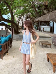 PAULI STRIPE (Blue•Pink•Navy•Brown) TOP AND SKIRT