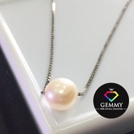 SALE  สร้อยมุกแท้เม็ดเดี่ยว บนตัวเรือนเงินแท้ S925 ไข่มุกกลิ้งได้ (Single Pearl Necklace) พร้อมส่งสิ