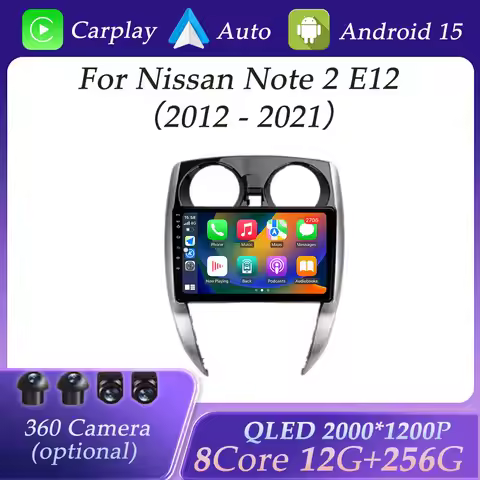 QLED Screen for Nissan Note 2 E12 2012 - 2021 Wireless CarPlay Car Radio Video Audio Multimedia Play