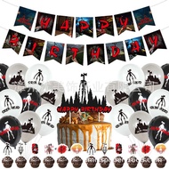 LY Siren Head Themed Party Balloons Anime Scary Head Field Siren Head Happy Birthday Banner Cake