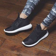 Adidas originals Tubular Defiant 黑色白底皮革繃帶鞋