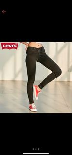 LEVIS 710 藍黑色超彈窄管褲 小腳褲 26
