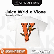 Vlone x Juice Wrld Butterfly White Tshirt Original | Vlone Tshirt