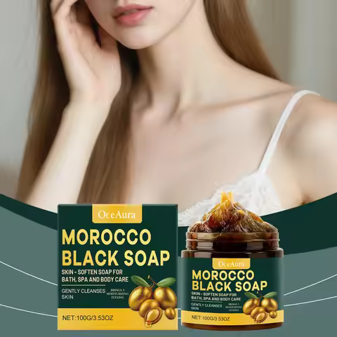 Moroccan Black Soap Deep Cleansing Body Scrubs to Exfoliate Skin Odor Eliminator Dead Skin Remover A