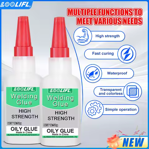LOOLIFL super glue, professional adhesive, transparent cyanoacrylate glue, quick-drying, tasteless a