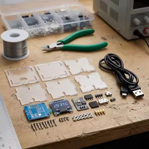 DIY Electronics Kit WiFi Weather Clock For ESP8266 Real Time Clock for temp Humidity Sensor with Tra
