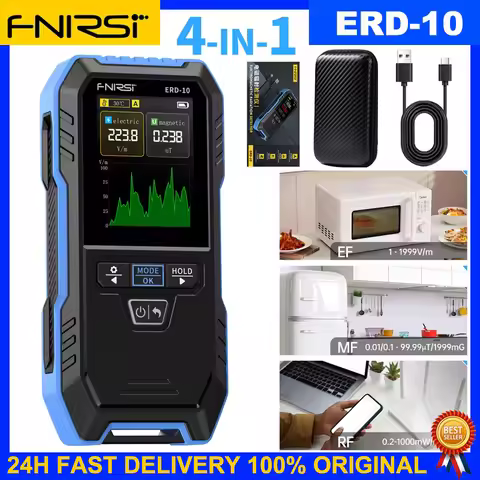 FNIRSI ERD-10 EMF Detector,4 in 1 EMF Radiation Meter with Curve Mode,EMF Reader Electromagnetic Fie