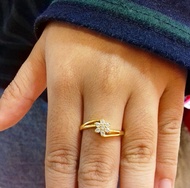 Korean Gold Lawang Flower Stone Ring Saduran Gold 24K Ring