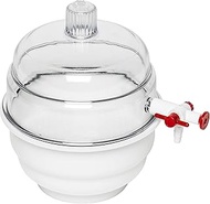 SP Bel-Art"SPACE SAVER" Polycarbonate Vacuum Desiccator with White Polypropylene Bottom; 0.09 cu. ft