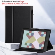 Foldable E-Reader Case with Pen Slot Paste Type Back Cover Anti-fall Leather for Onyx BOOX Nova 3Col