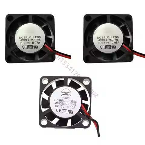 Durable Mini 25mm Fan DC5V/12V/24V Hydraulic Bearing Brushless 2507 Heat sink Cooler Heatsink Coolin