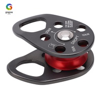 GOGOU Single Pulley, Aluminum Fixed Side Plates Bearing Pulley,  Roller Bearing Teardrop Shape Gray 