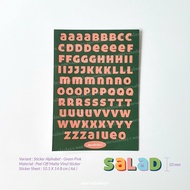 ONESALADYS Alphabet 3 Sticker Sheet Letter Sticker/