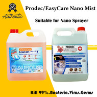 [5L] PRODEC or EasyCare Sanitizer Liquid Spray+ Disinfectant Fluid with SDS Certified Nano Mist Fog Eco Sanitizer (Alcohol Free)