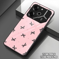 HP GUMIHO - Glossy Glass Glitter Case for Type TECNO POVA 6hp TECNO POVA 6 PRO Fashion Kesing PITA P