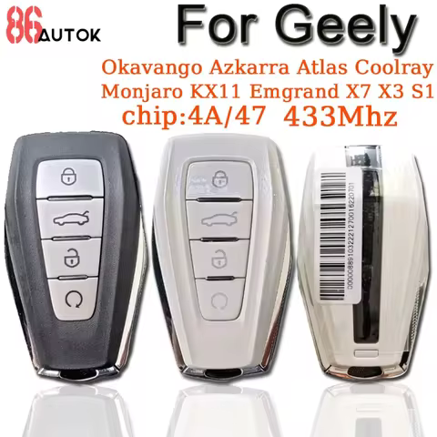 Keyless Car Remote Key 433Mhz 4A/47 Chip for Geely Coolray Monjaro Okavango Azkarra Atlas KX11 Emgra