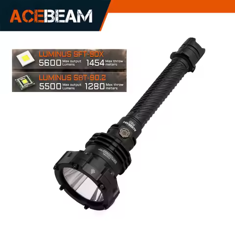 ACEBEAM P20 Professional Long Distance Flashlight 5500 lumens 1280 meters USB-C rechargeable battery