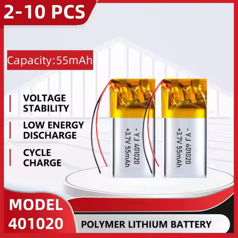 3.7V 55mAh Polymer Lithium LiPo Rechargeable Battery 401020 For Bluetooth headset, beauty instrument
