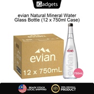 evian Natural Mineral Water Glass Bottle (12 x 750ml Case)