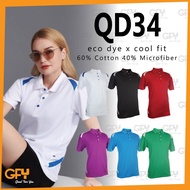QD34 OREN SPORT Unisex Cotton Microfiber Short Sleeve Polo