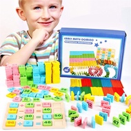 Domino Wooden Math Toys, Domino Puzzle Set, 300-piece Math Domino Toys