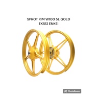 ENKEI Sprot Rim W100 5L EK512 - Pelindung Kenderaan Honda Wave 100 dengan Rekaan 5-Spoke untuk Ketah