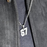 Minimalist Stainless Steel Chain 67 Number Pendant Necklace For Women Men Lucky Number Trend Chain P