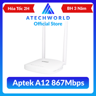 Bộ Phát Wifi APTEK A12 Băng Tần 5Ghz Chuẩn AC1200 Tốc Độ 867Mbps - Hàng Chính Hãng - Có Xuất VAT