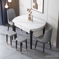 Solid Wood Dining Table Dining Table Chair Household Round Foldable Retractable Small Apartment Comb
