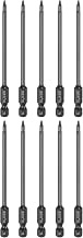 HARFINGTON 10pcs T6 Torx Screwdriver Bit 1/4" Hex Shank 100mm/4" Length S3 Steel Magnetic Tamper Pro
