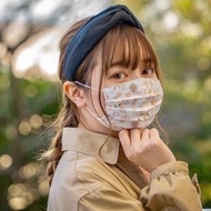 小碎花 薊 棕色 手工立體口罩 可洗滌 日本製純棉二重紗布 成人